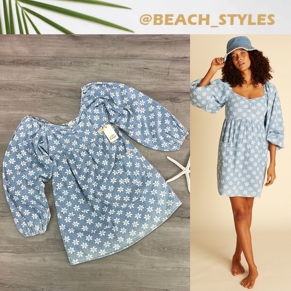 🔆BILLABONG🔆 Wrangler Just A Dream Babydoll Dress - Picture 1 of 17